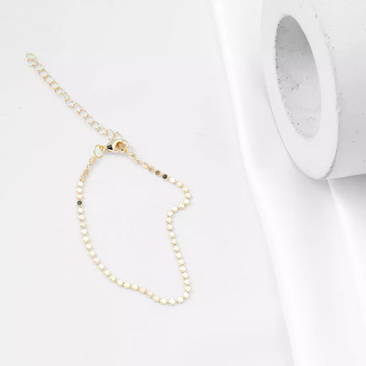 Flattened Medal (or Disc) Charm Bracelet - Gold