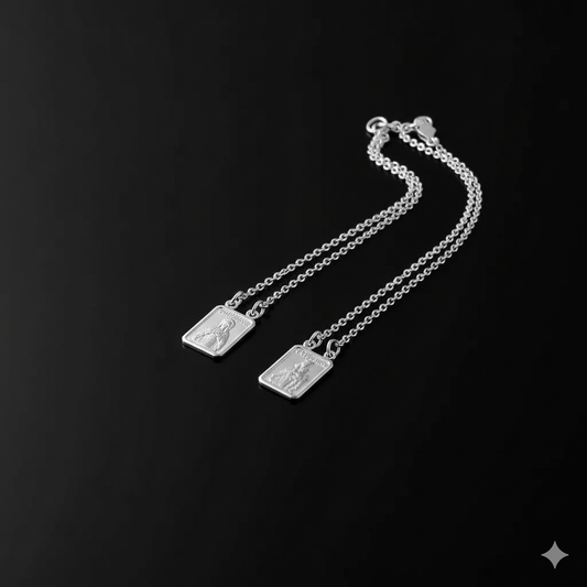 Long Scapular Necklace Our Lady of Mount Carmel - Silver