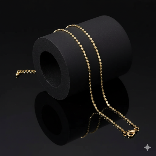 Flattened Medal (or Disc) Charm Bracelet - Gold
